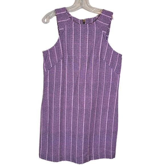 Southern Tide Audrey Chevron Ikat Dress Round Neck Zip Back Pink Purple Size 6 - Picture 1 of 7